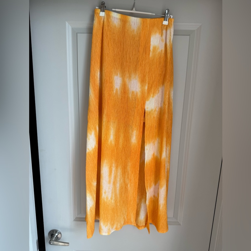 Orange Tie-Dye Maxi Skirt